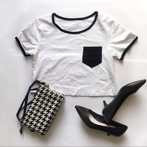 Cute Black and White Crop Top